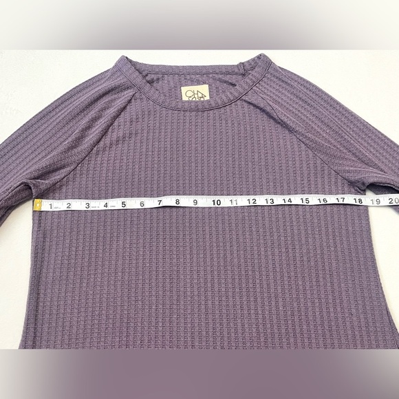 Chaser Thermal Waffle Knit Purple Women's Top Long Sleeve Shirt Size Large - Picture 7 of 14